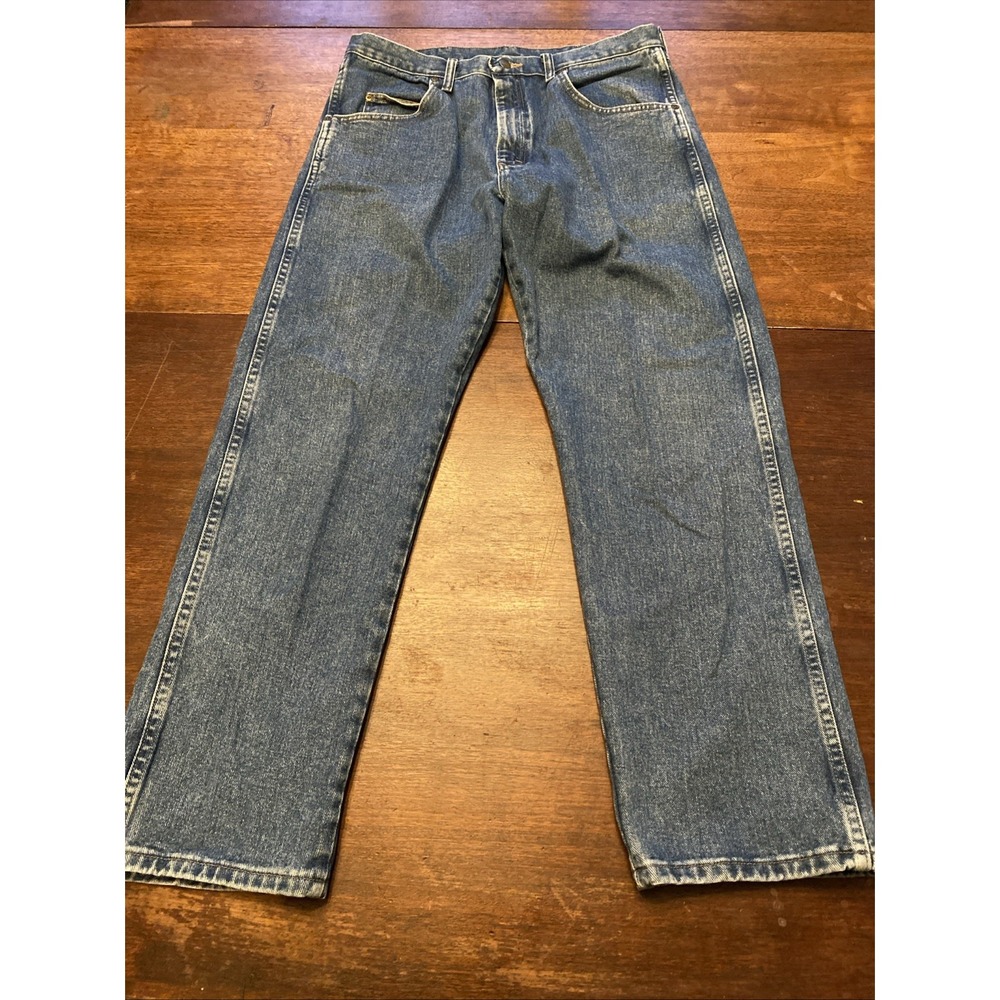 Wrangler‎ Rugged Wear Straight Leg Jeans Men's 36x30 Blue Denim workwear